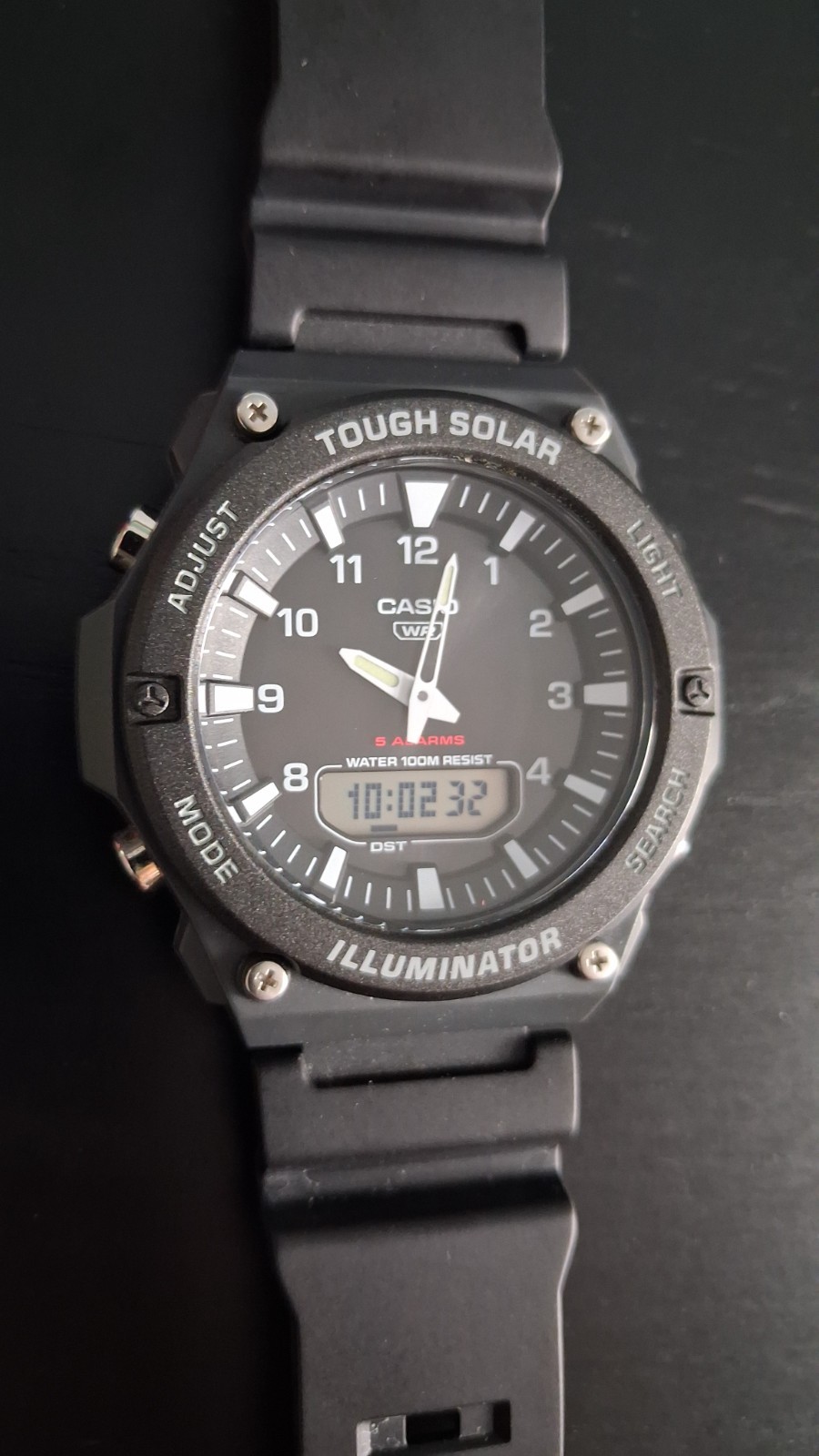 Casio Collection AQ-S820W-1AVEF Tough Solar Illuminator 5 Alarms Mint Condition
