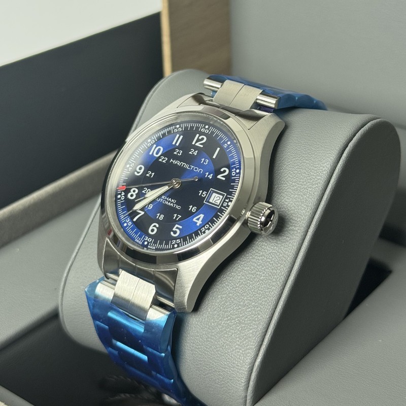 New Hamilton Khaki Field 38MM Blue Dial Steel Men’s Watch H70455140