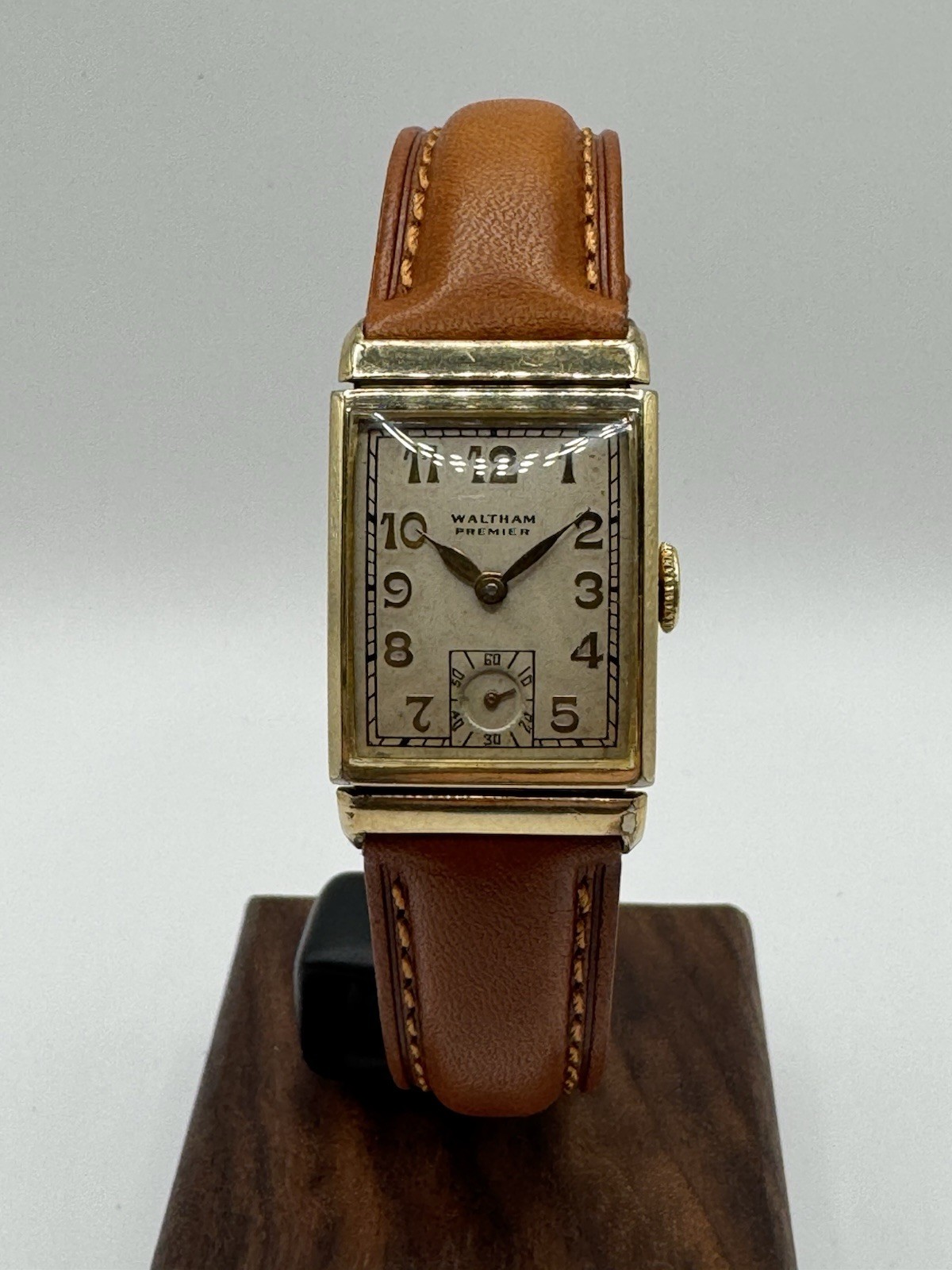 Vintage 1940s Waltham Premier Mechanical 9 Jewel Unisex Watch Running New Strap