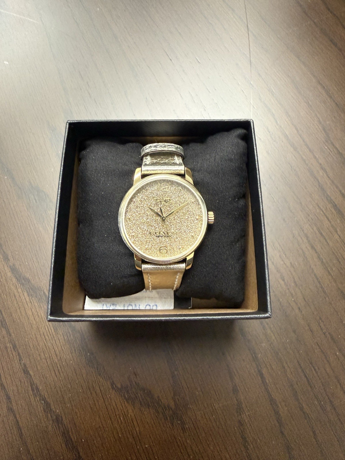 Coach Grand woman’s Watch Gold Logo Dial Leather Strap 36mm Brand New