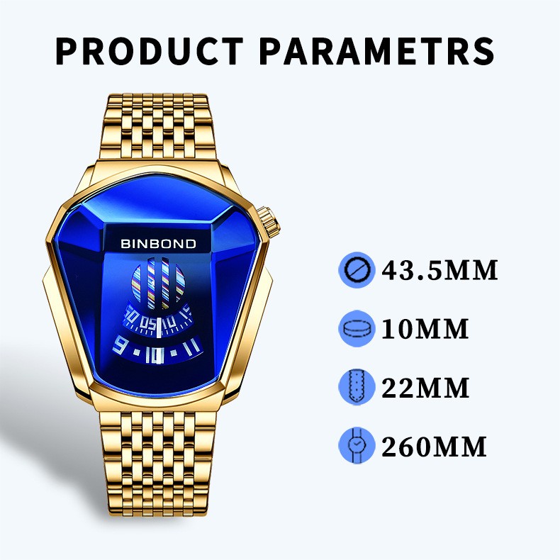Gosasa Simple Fashion Men’s Casual Waterproof Stainless Steel Quartz Wristwatch