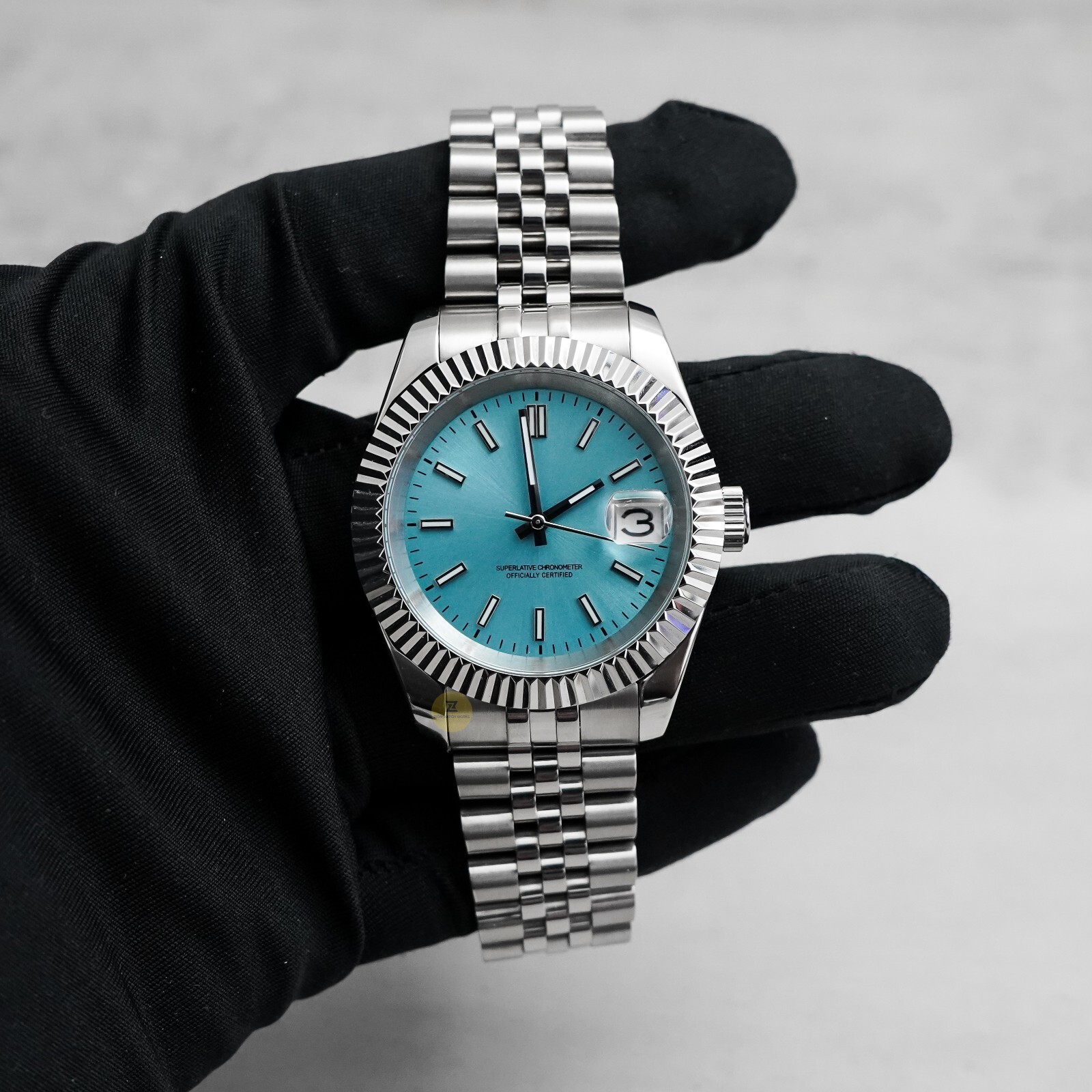 39mm Tiffany Blue No Logo Dial Datejust Style Custom Watch w/ NH35 Movement
