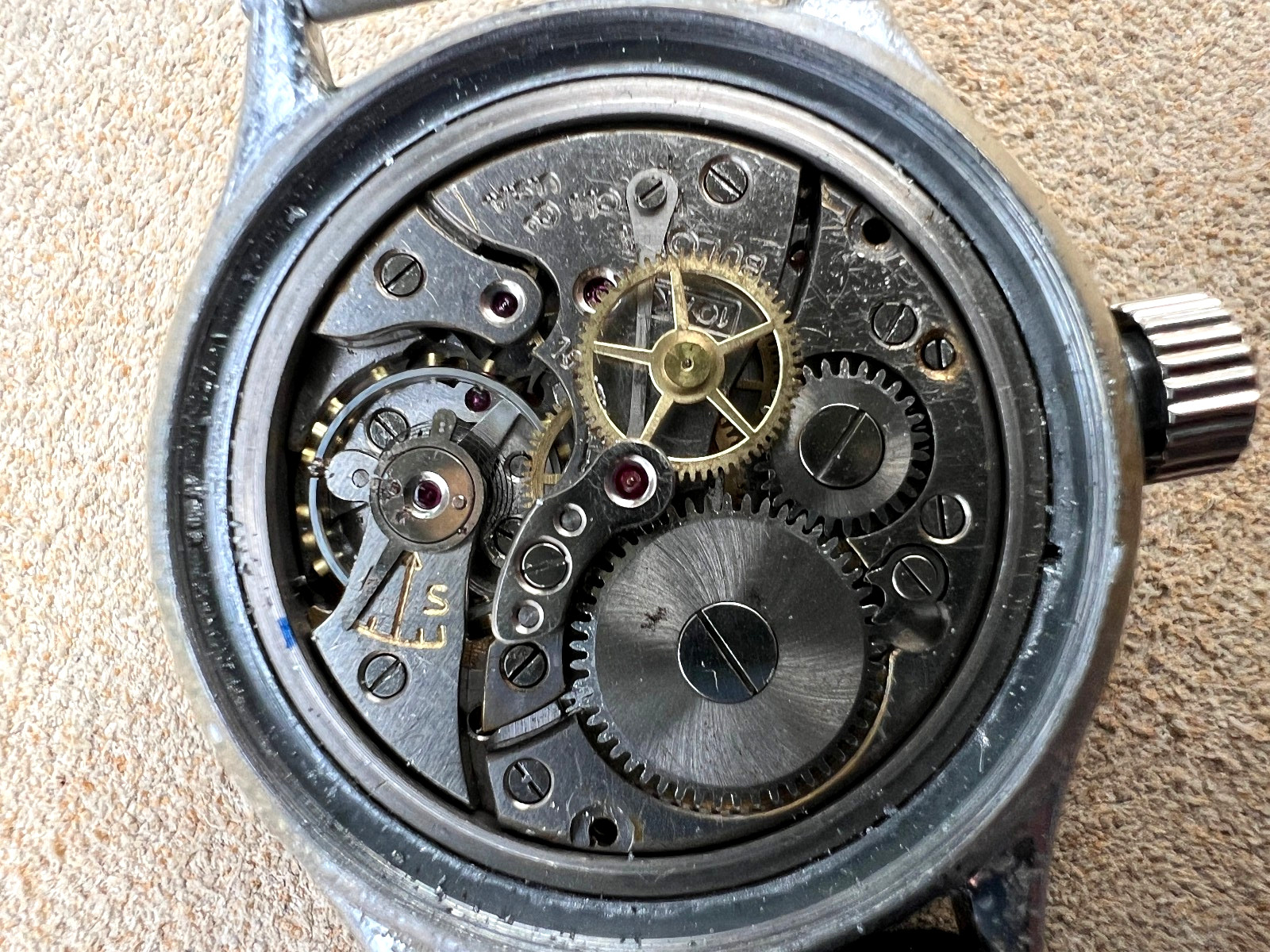 Vintage Bulova A-11 military watch WW2 10AKCH gilt black Hacks Serviced Works