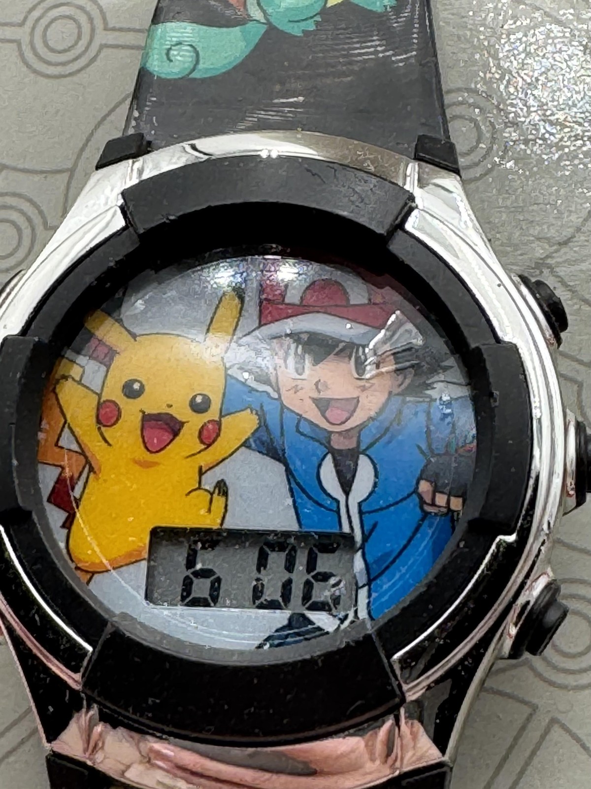 Pokemon Watch Boys 32mm Flashing LCD Multicolor Dial Black Strap Digital Quartz