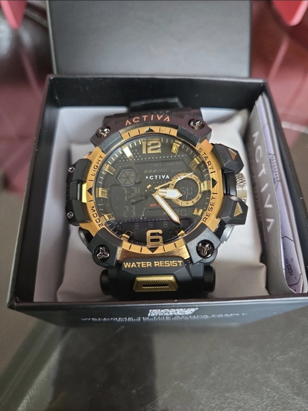 ACW8072-002 Activa By Invicta Digital Men’s Watch Gold And Black 49mm