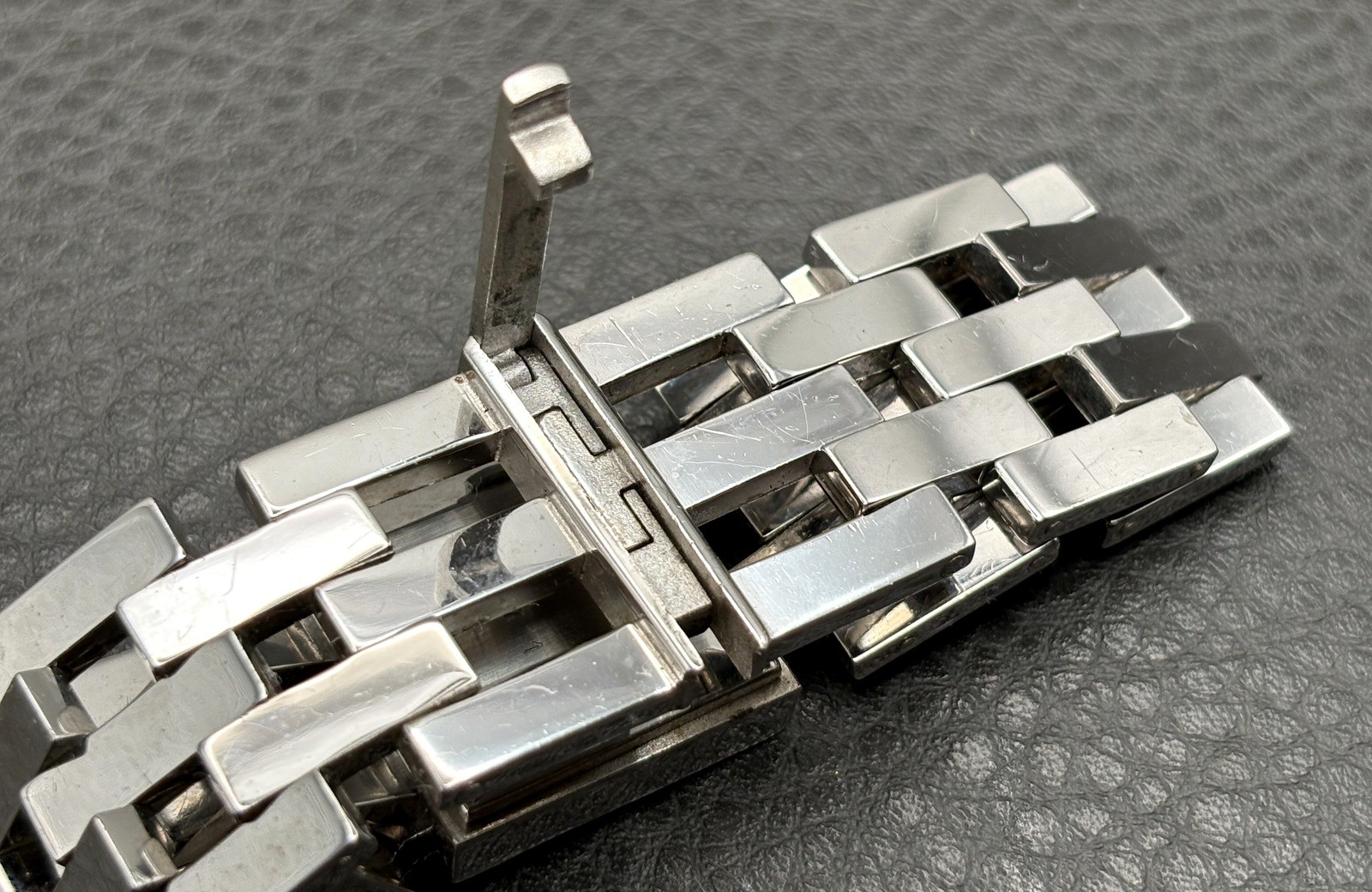 Jean Pierret Geneve Stainless Steel Square Watch Red Black Dial READ
