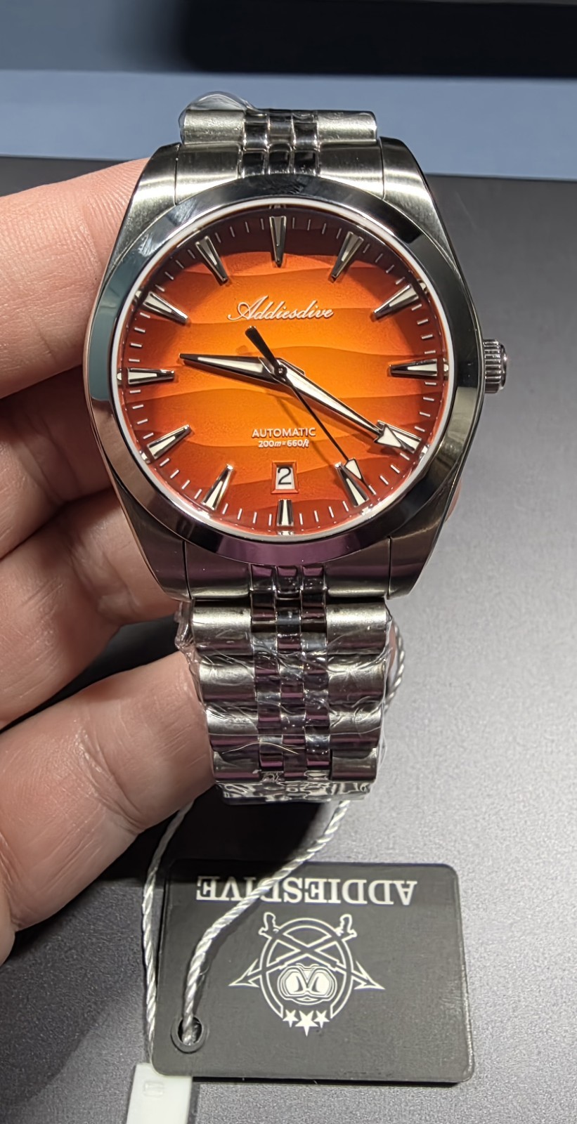 ADDIESDIVE AD2540 39mm Automatic Watch Red Wave Waterproof Citizen Miyota New