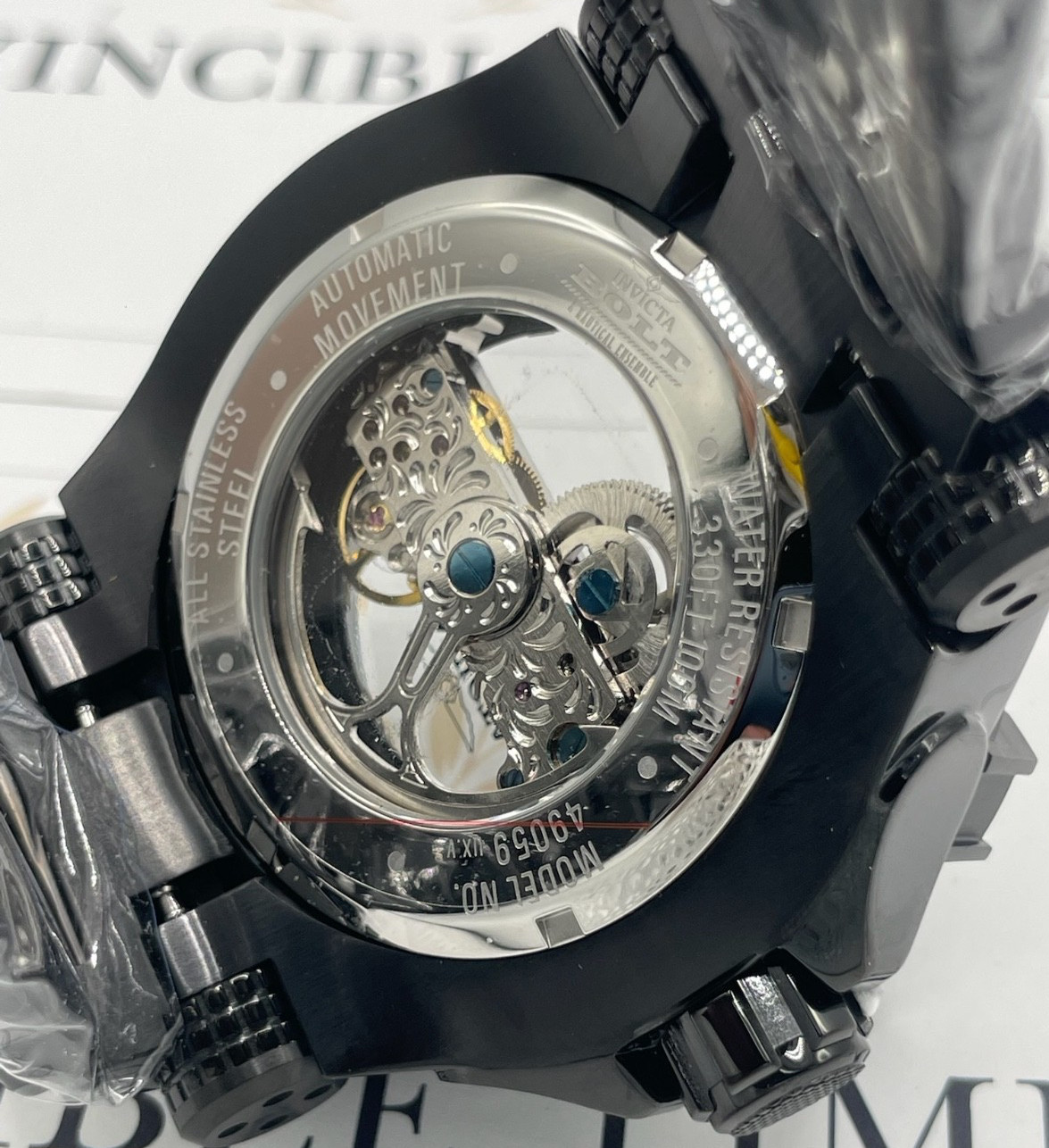 Invicta Bolt Phantom Automatic Men’s Watch – 52mm, Black (49059)