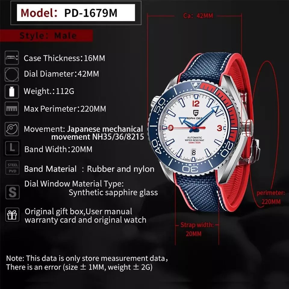 Pagani Design PD-1679 Orange Men Automatic Watch