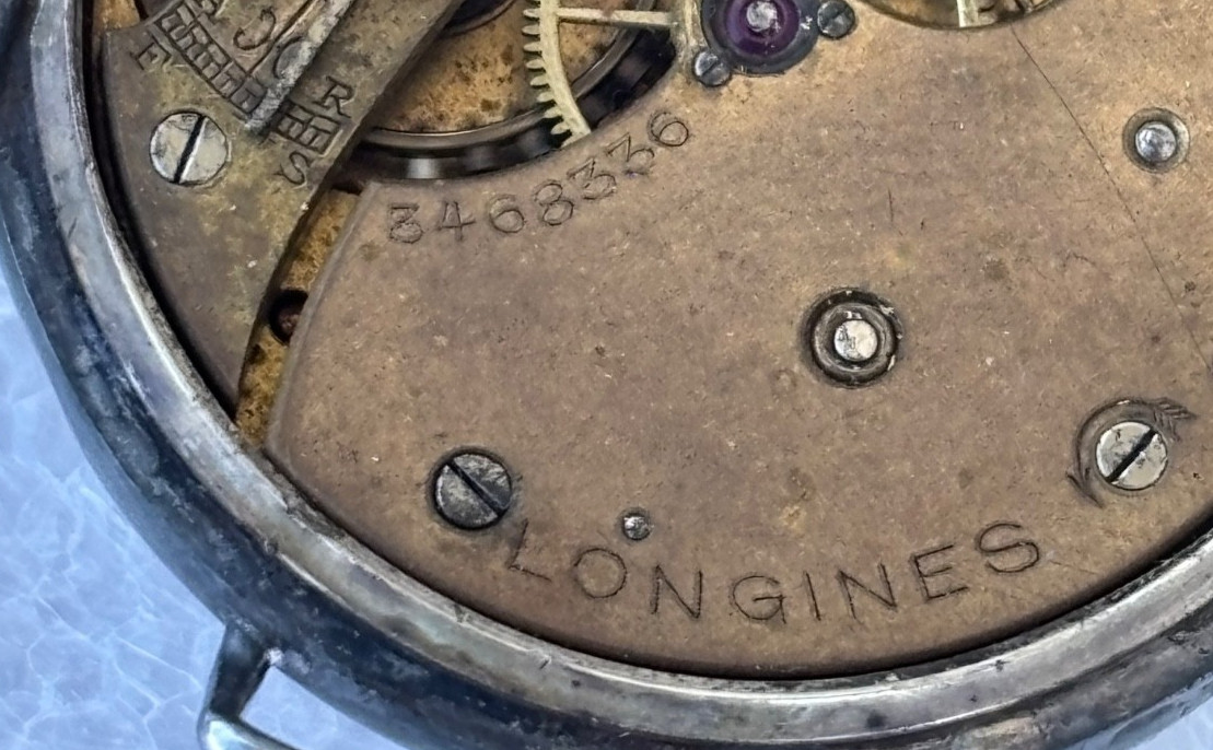 Longines 1916 silver 925 WW1 trench watch. Trench, works, very rare pin set