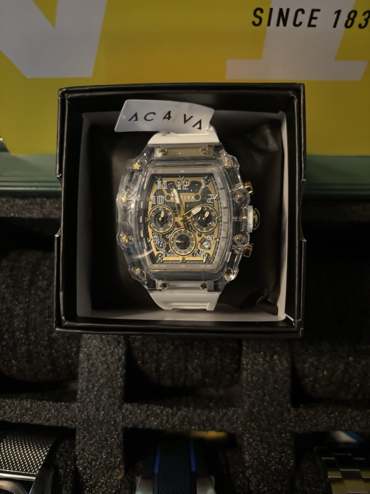 Activa x Invicta 44.3mm Men’s Watch Olive Green Clear Skeleton Dial