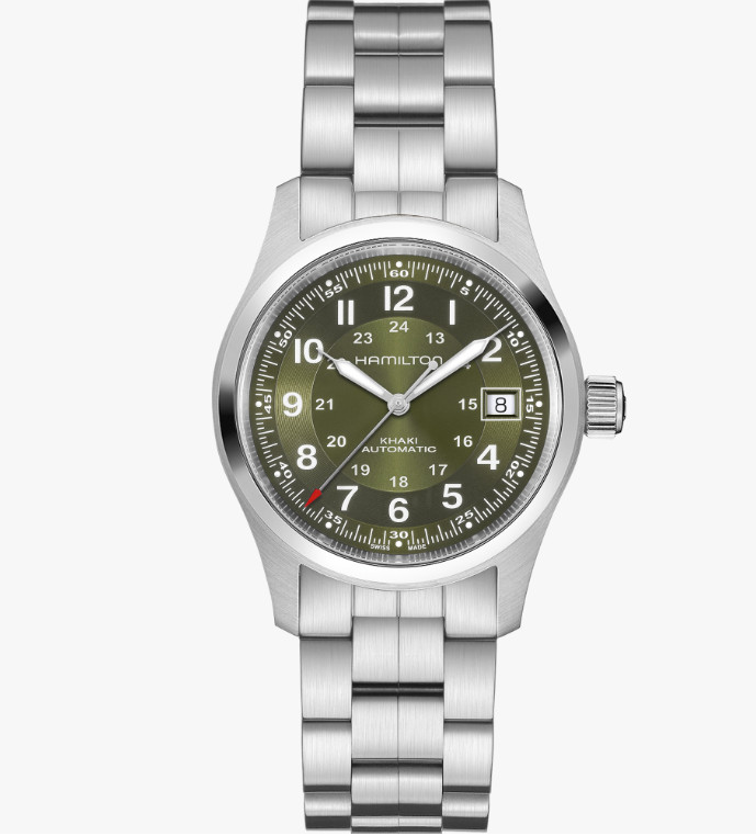 Hamilton Khaki Field Automatic Green Dial Silver Men’s Watch H70455160