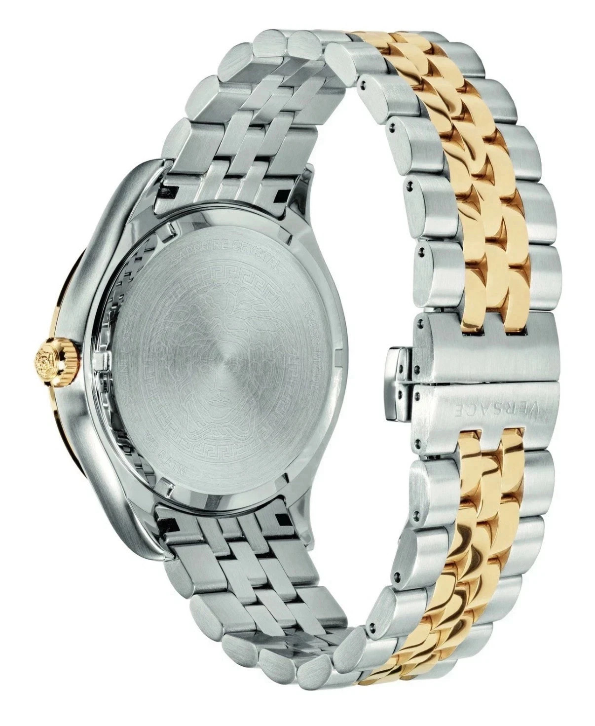 Versace Men’s Swiss Made Quartz Two-Tone Green Dial Date Watch 42mm