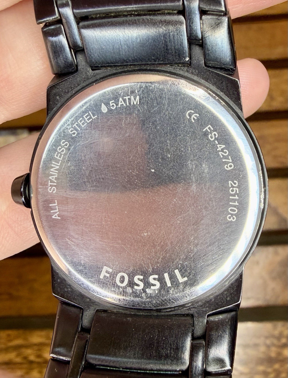 Fossil FS4279 Black Dial Black Stainless Steel Bracelet Quartz Watch 50m 5 ATM