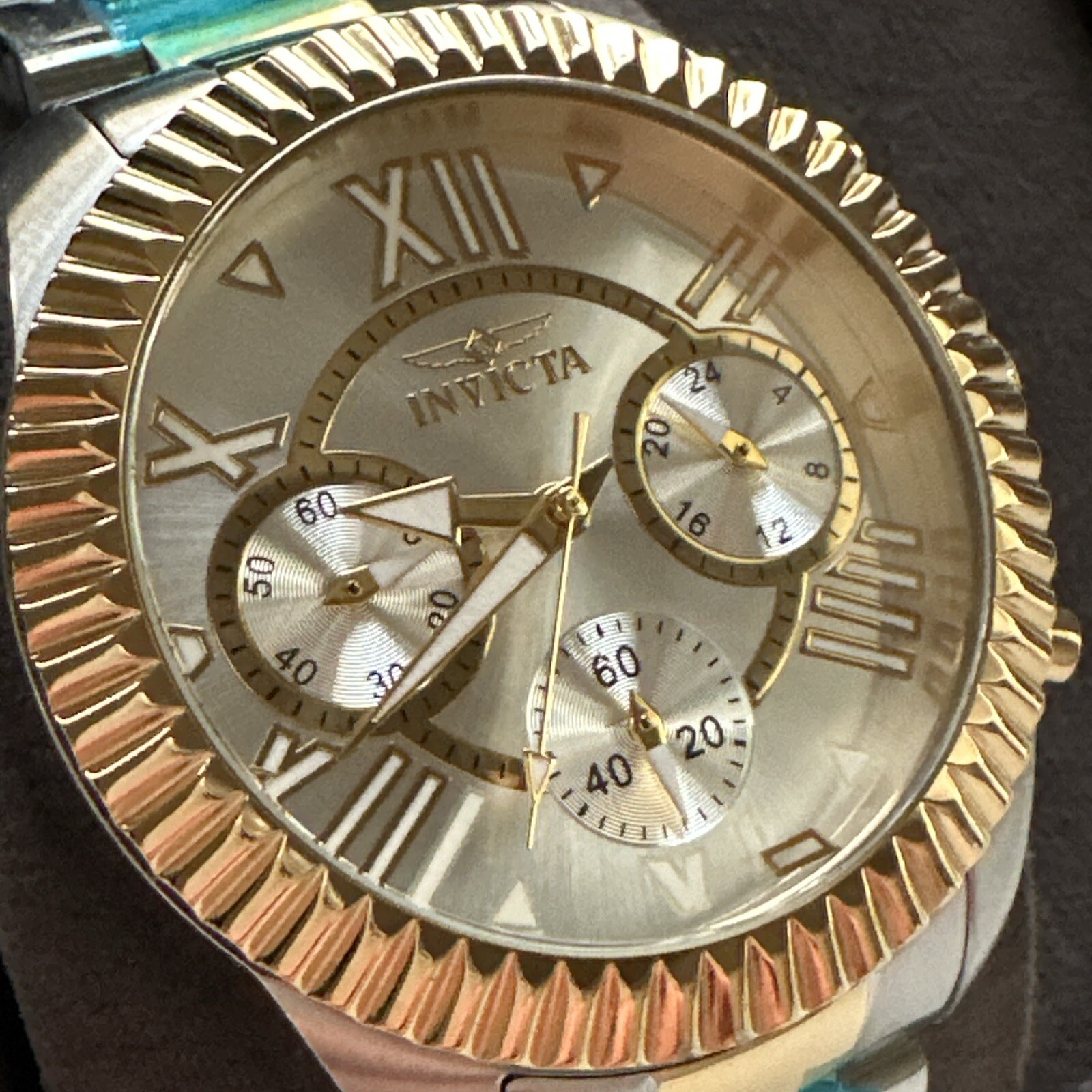 INVICTA Gold Tone Stainless Quartz Chronograph Watch 21425