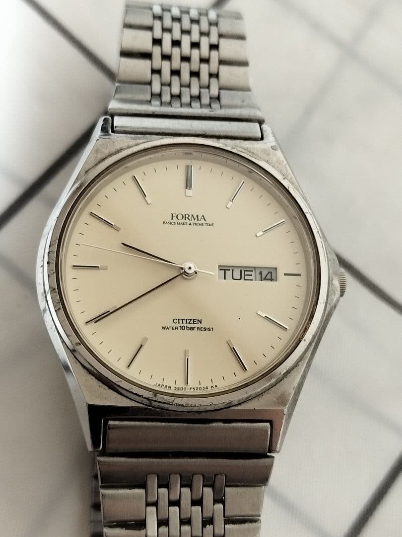 Working condition men’s watch CITIZEN FORMA 5500 quartz watch From Japan
