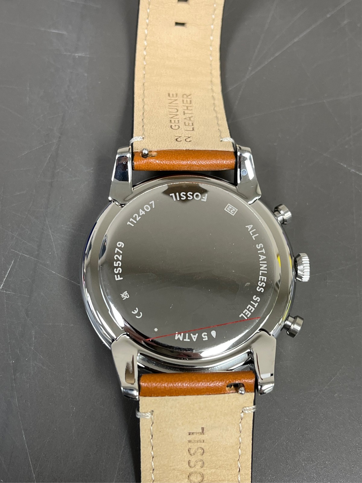 Fossil Men’s Chronograph Townsman Light Brown Leather Strap Watch 44mm FS5279 1