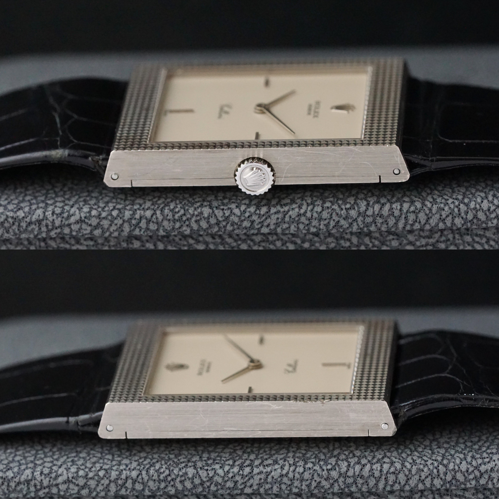 Rolex Cellini Ref. 4127 Hobnail 18k White Gold Manual Wind 1995