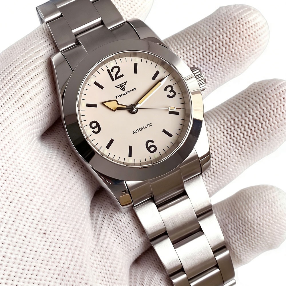 Tandorio 36mm/39mm Explorer Style Sapphire Automatic Men Watch NH35 Glide Clasp