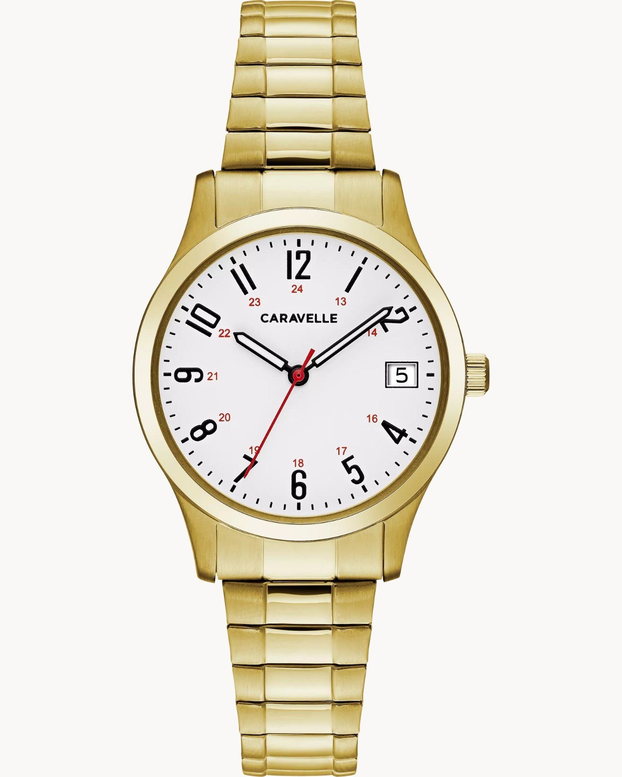 Caravelle Traditional 30mm Gold Stainless Steel Case Gold 44M113
