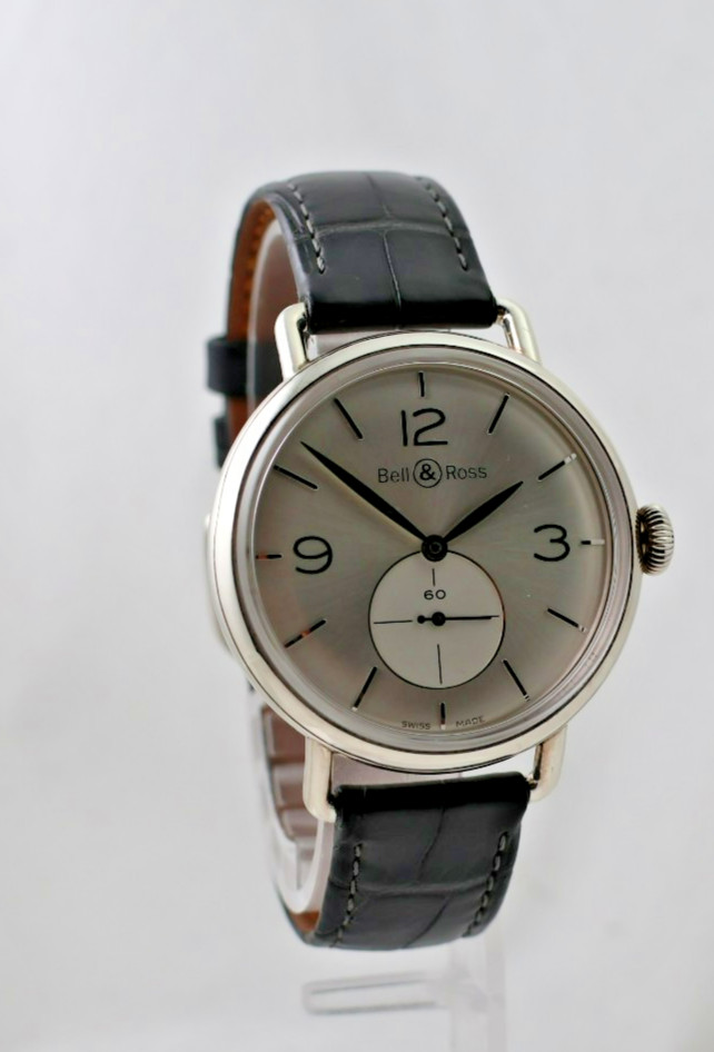 BELL & ROSS BRWW1 -70-AG 925 SILVER HAND WIND MANUAL WATCH ARGENTIUM SWISS
