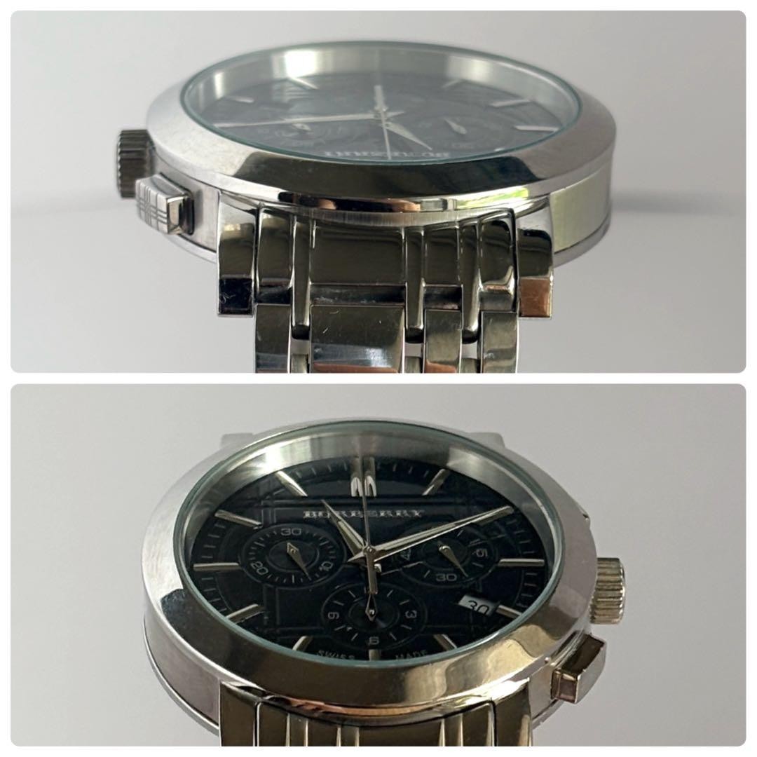 Burberry BU1360 Chronograph Silver Mens Watch Quartz Japan 072750