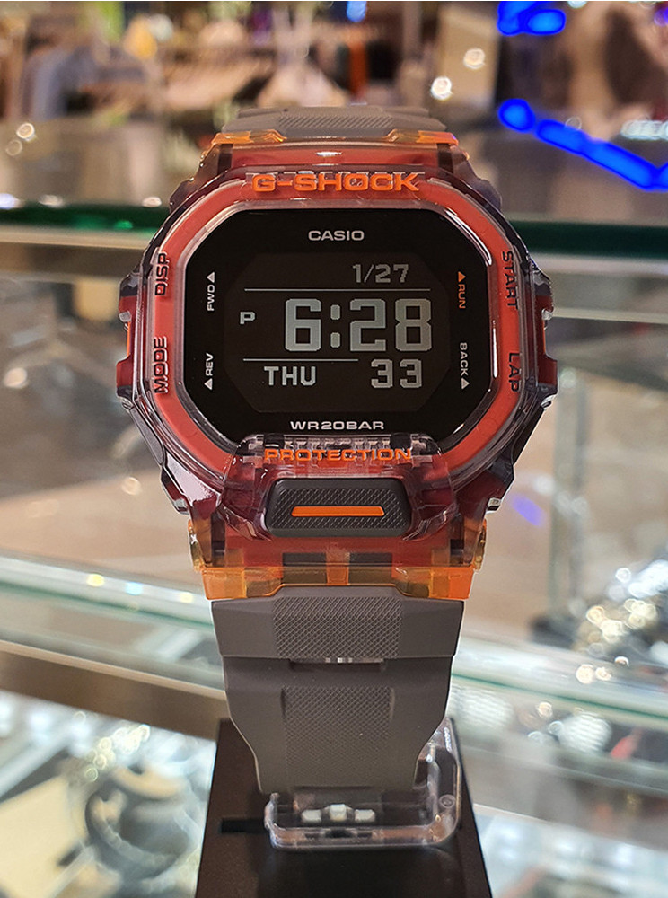Casio G-Shock GBD-200SM-1A6DR Bluetooth Orange Gray Digital Watch New