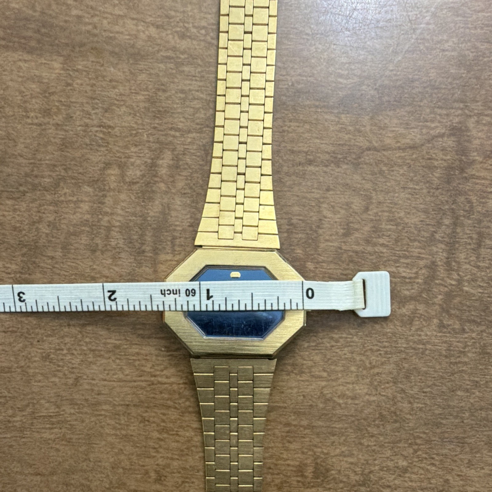 Seiko 11-8060 Quartz Blue Dial Octagon Case Two-Tone Bracelet 30mm Watch