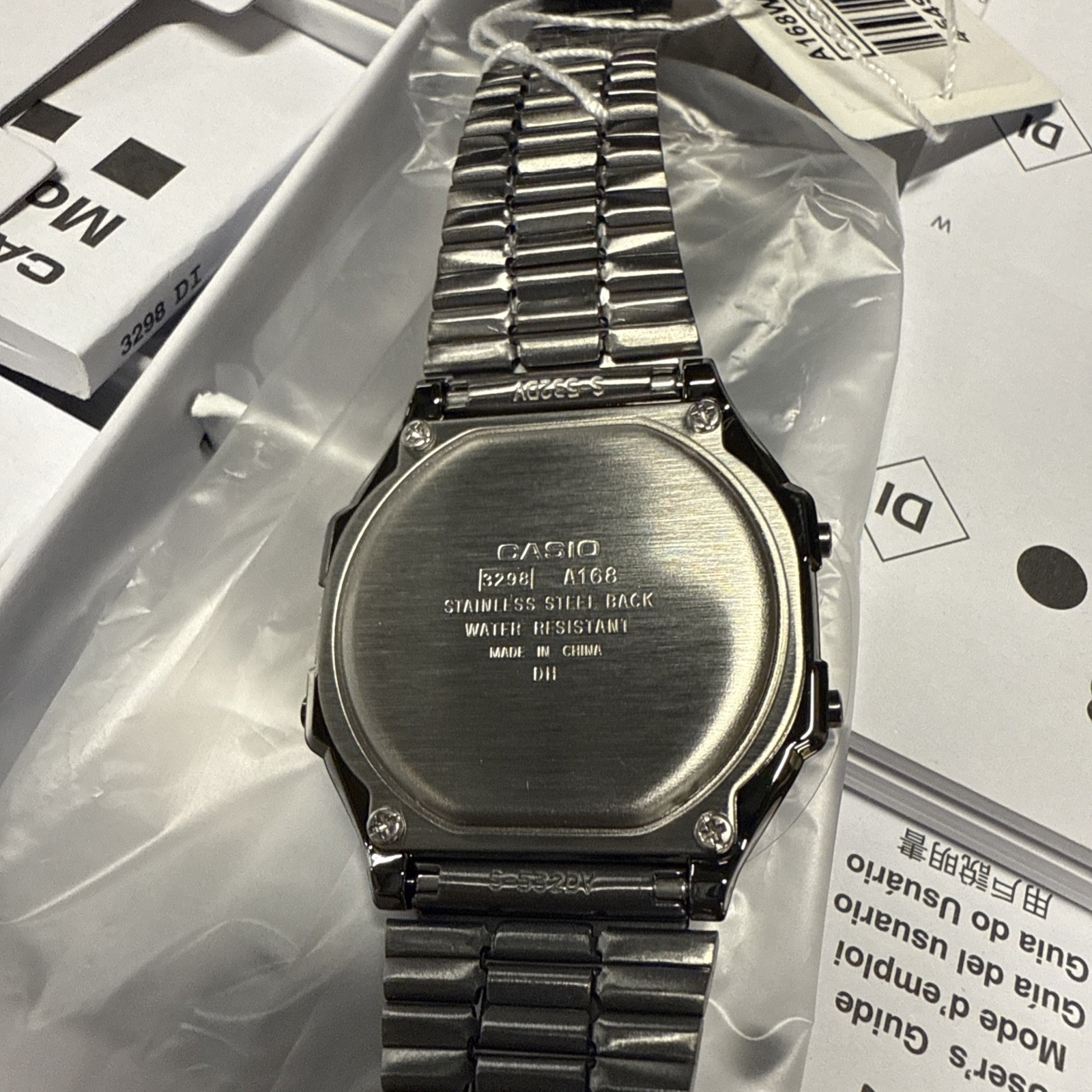 Casio Standard Digital Gray Ion Plated Stainless Steel Band Watch A168WGG-1A