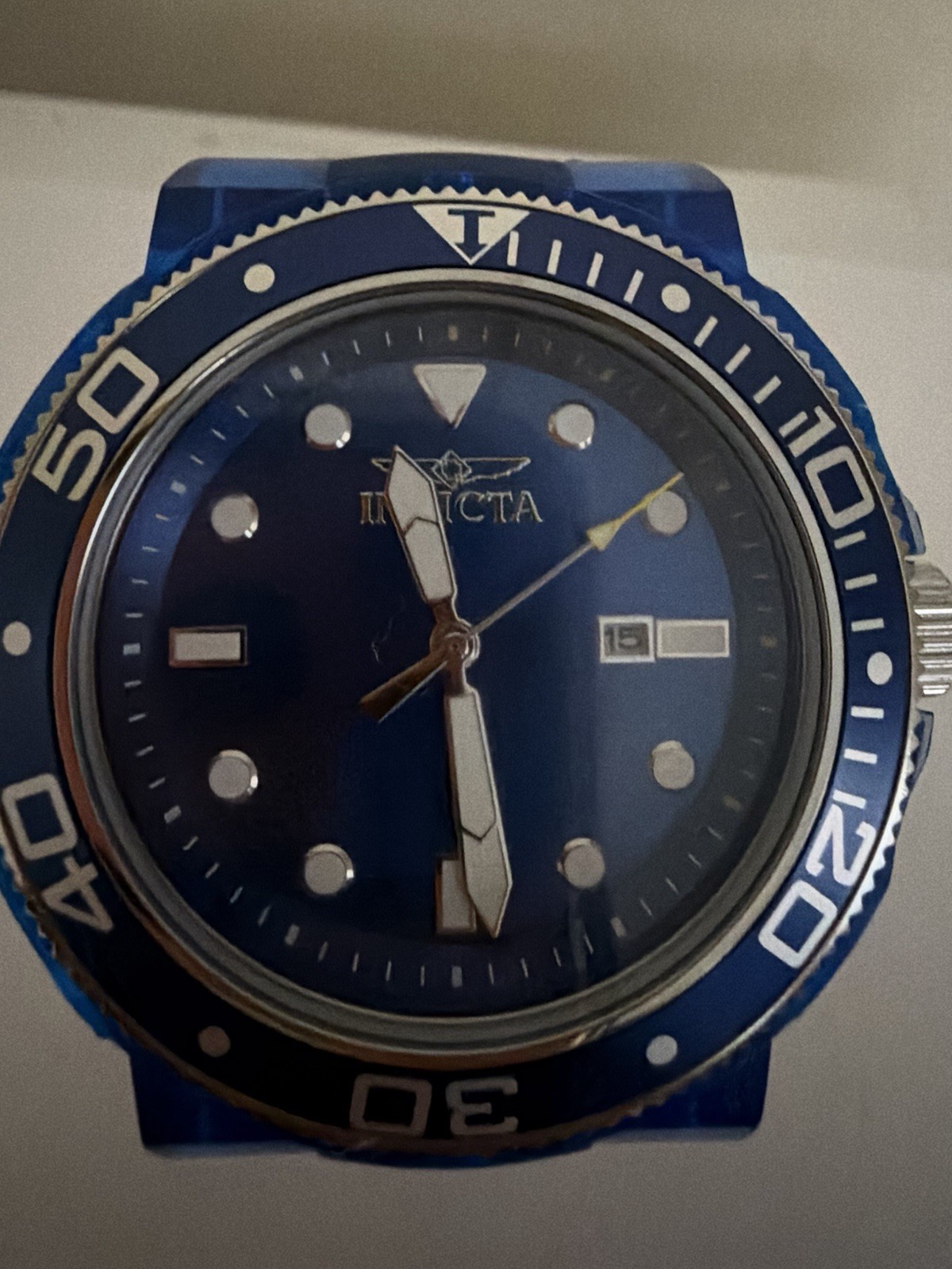 Invicta Pro Diver Men’s Quartz Date 100m 50mm Blue Dial Blue Silicone