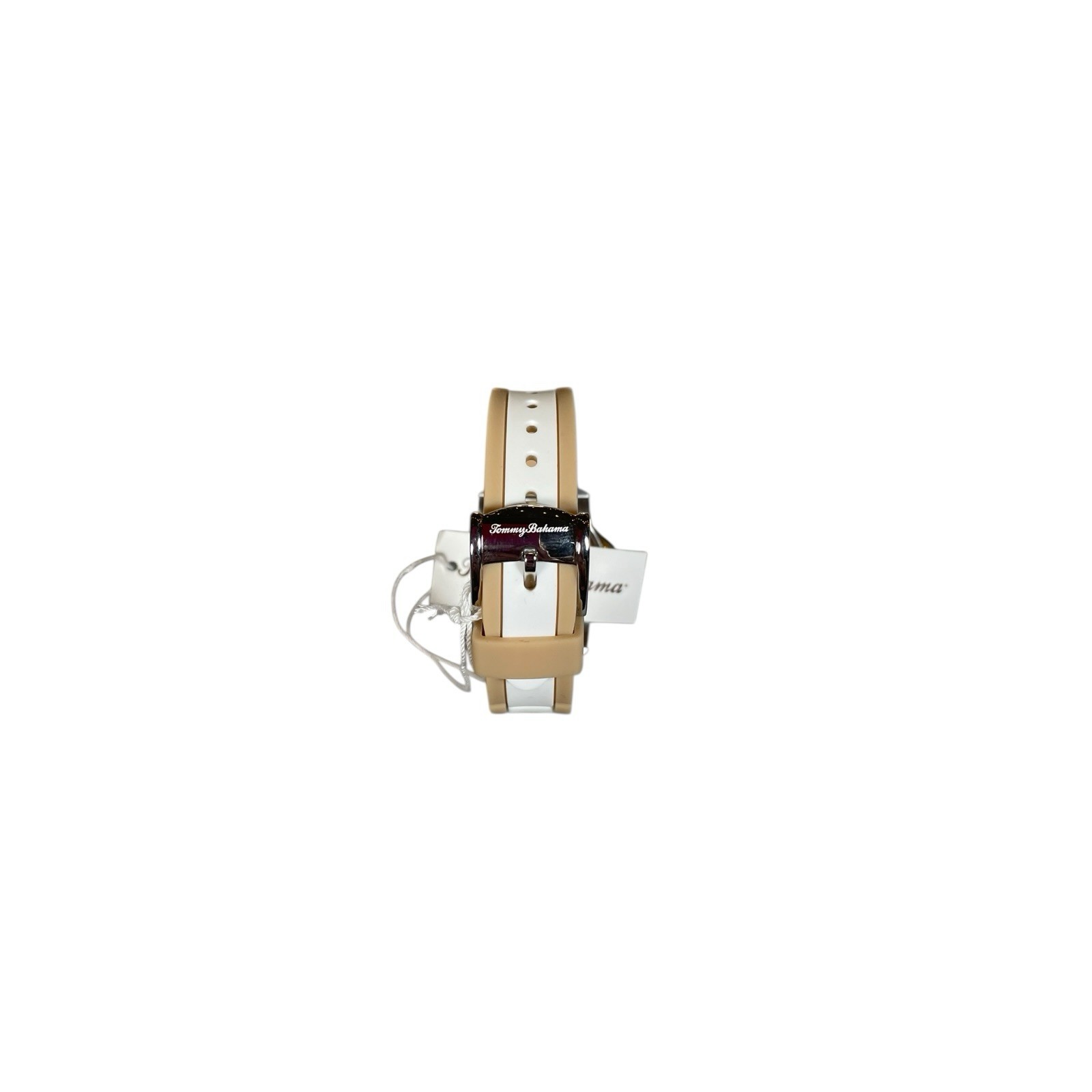 Women’s Tommy Bahama Laguna Watch Silicone Strap White And Tan