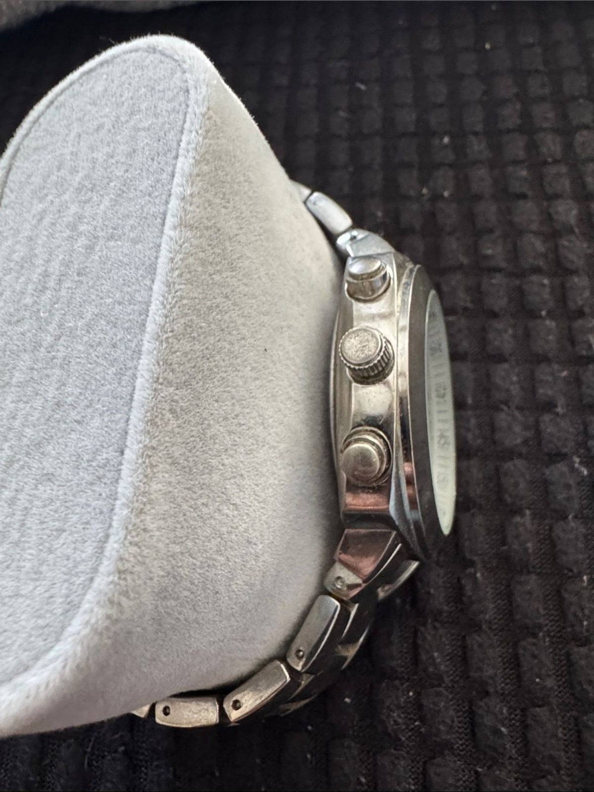 Silver Stainless Steel Chronograph Watch – White Dial
