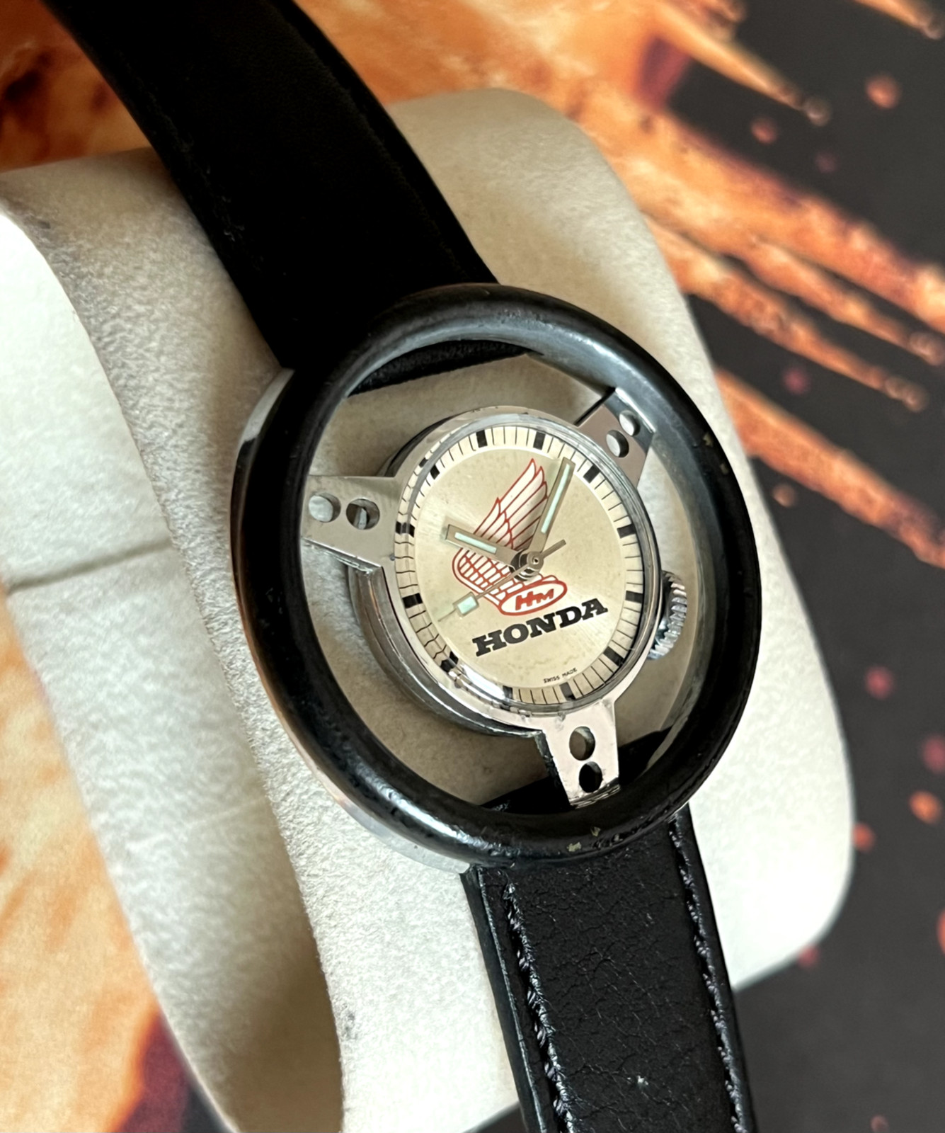 Old england steering wheel HONDA vintage watch manual winding men/unisex