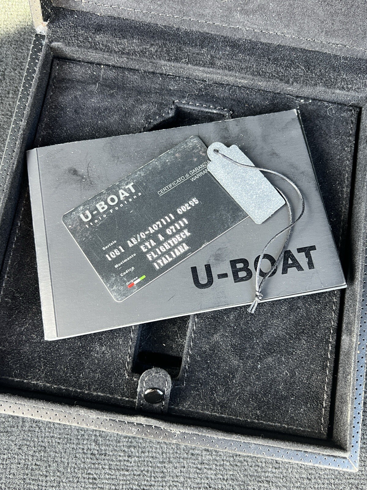 U-BOAT Flight Deck 50mm Black Automatic Dial Leather Strap – U7750