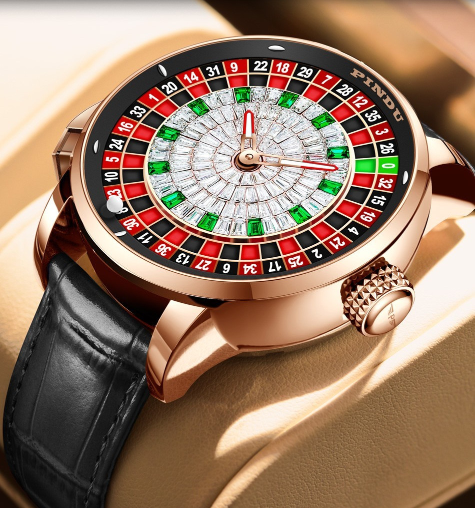 2024 PINDU Men’s automatic mechanical watches roulette button business luxury
