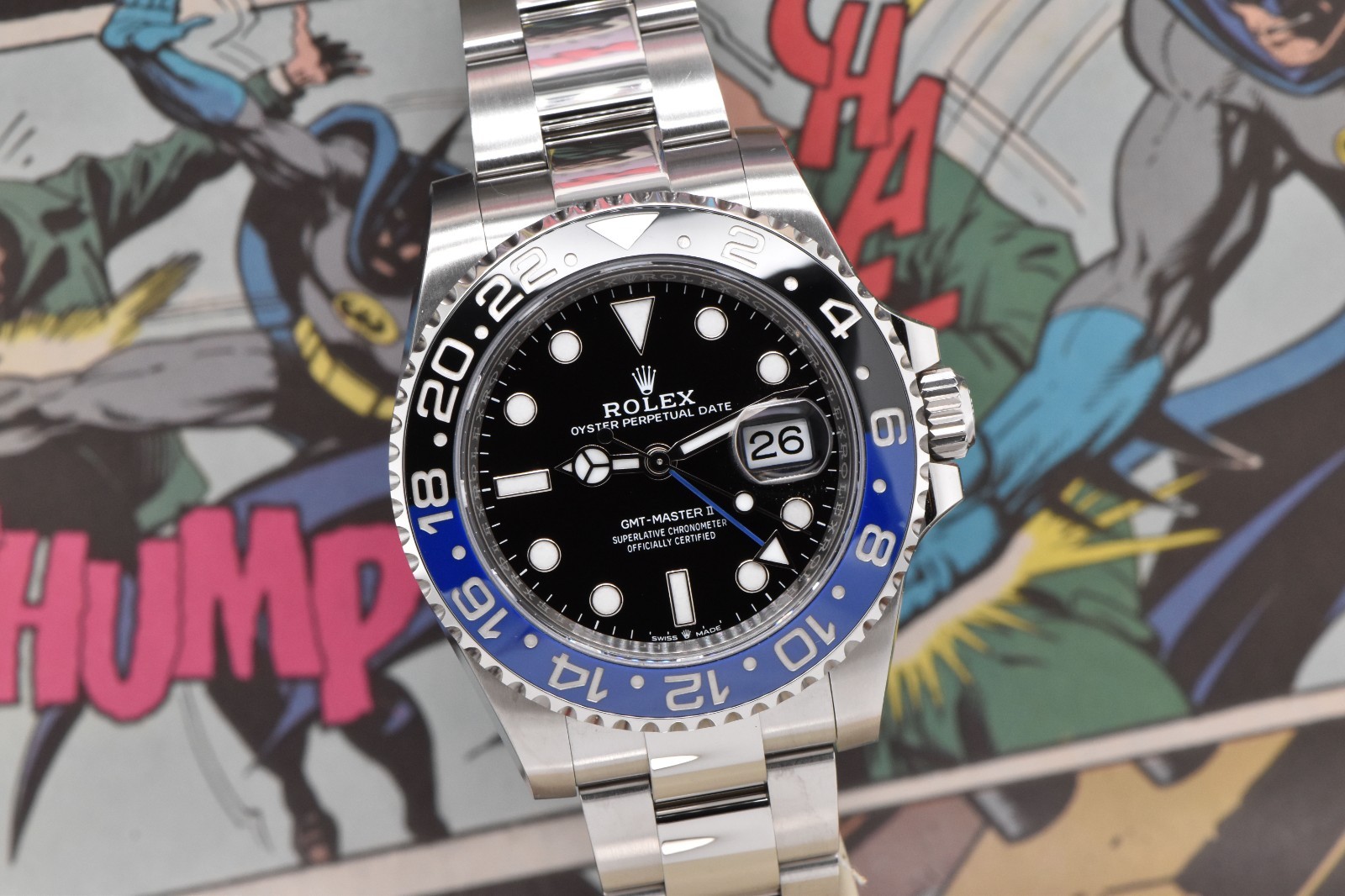 2023 Rolex GMT-Master II 40mm Steel “Batman” Black & Blue 126710BLNR Set