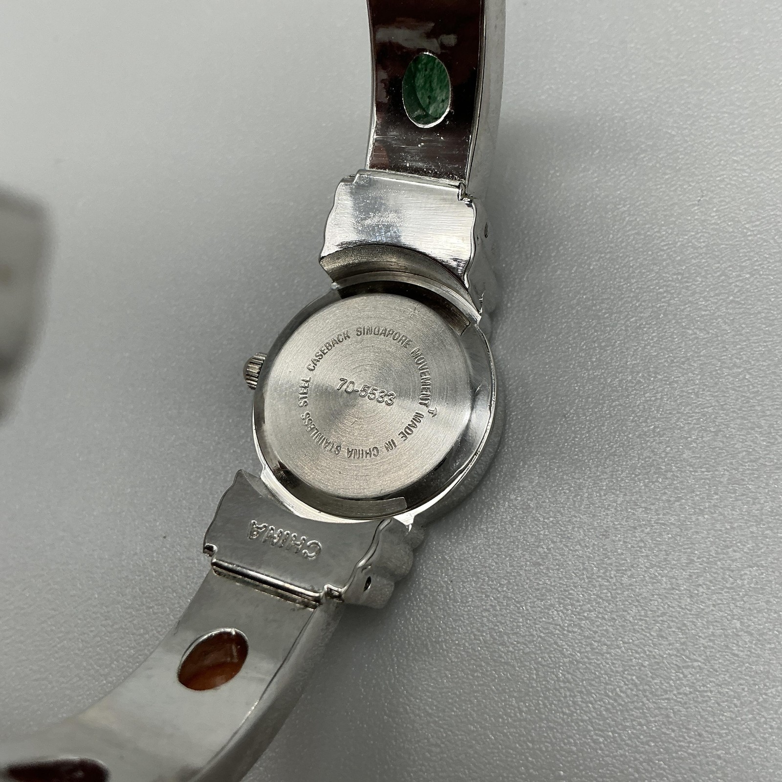 Vivani Womens Watch 22mm White Dial Multicolor Stone Bangle 70-5533 New Battery