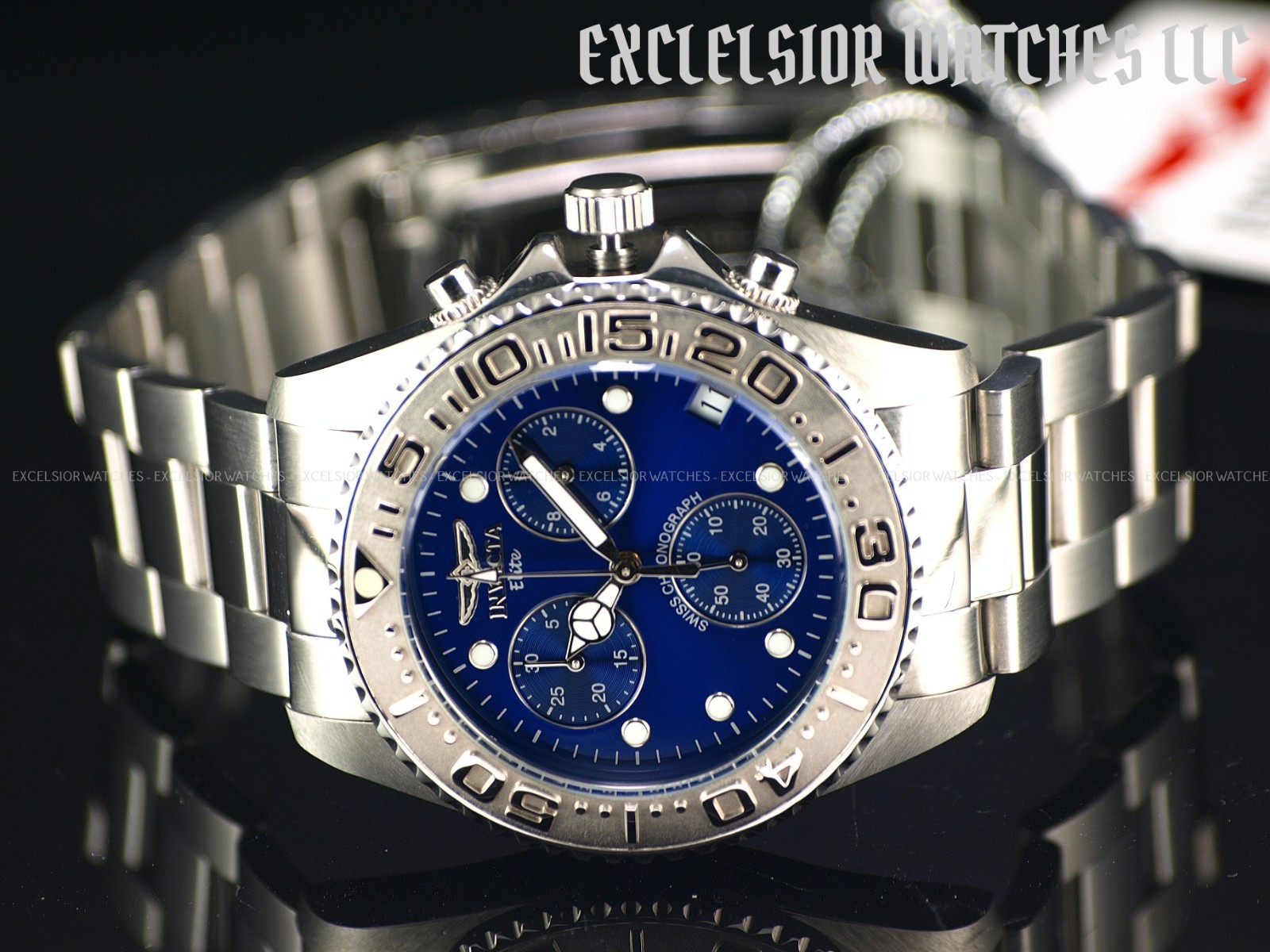 RARE NOS INVICTA ELITE PRO DIVER MEN’S 9821 SWISS ETA CHRONOGRAPH SS WATCH