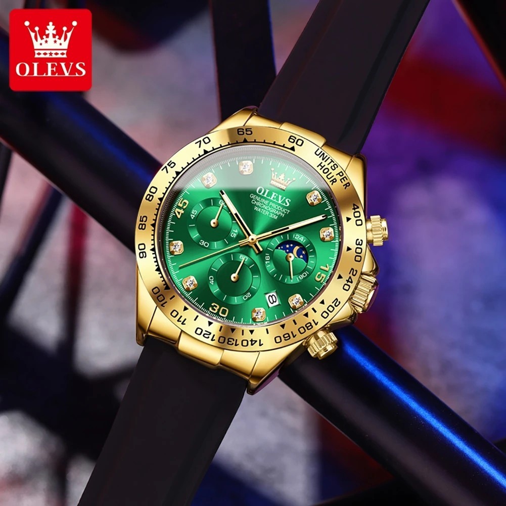 Waterproof Watch OLEVS Men’s Quartz Luxury Luminous Business Date Men Strap