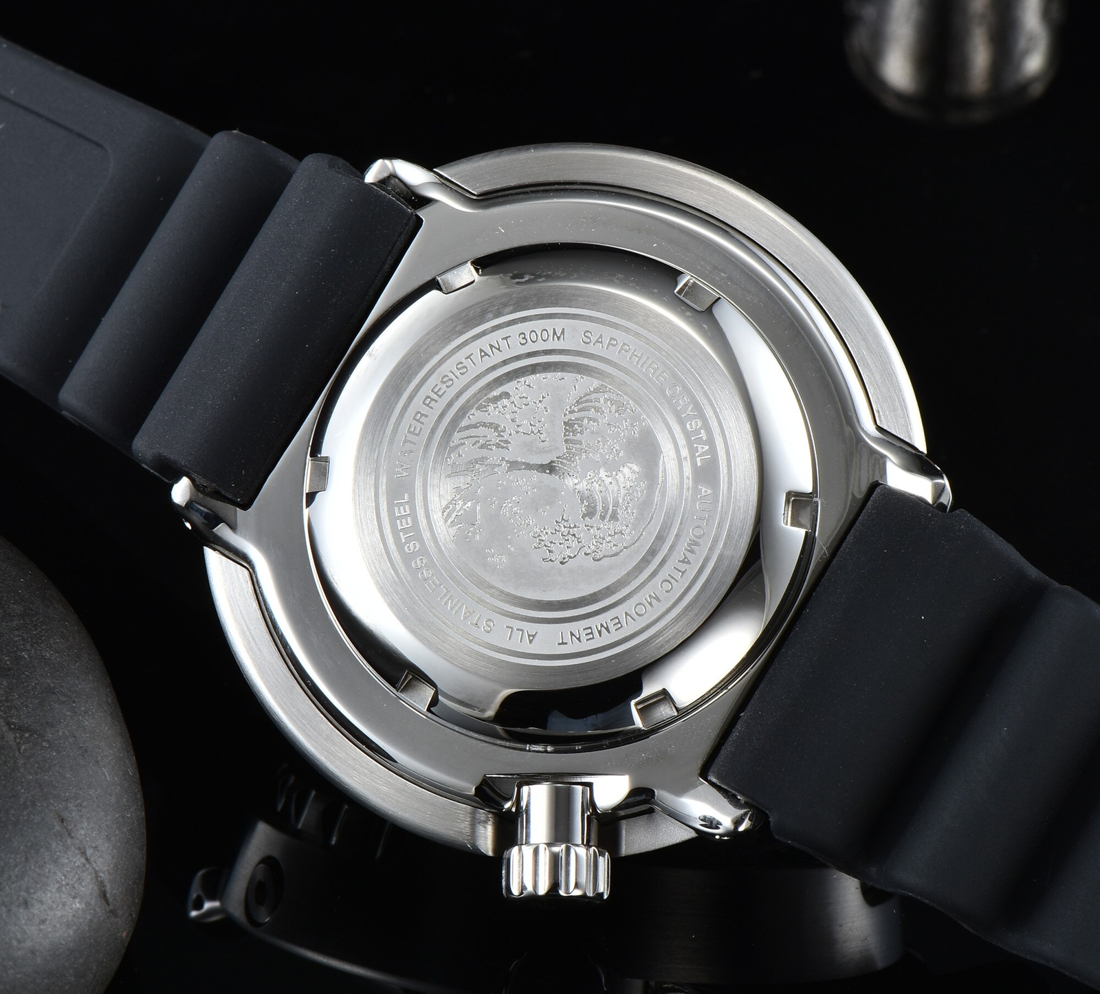 Tandorio 46.5mm 300M Waterproof Black Blue Dial Dive NH35A Automatic Men Watch