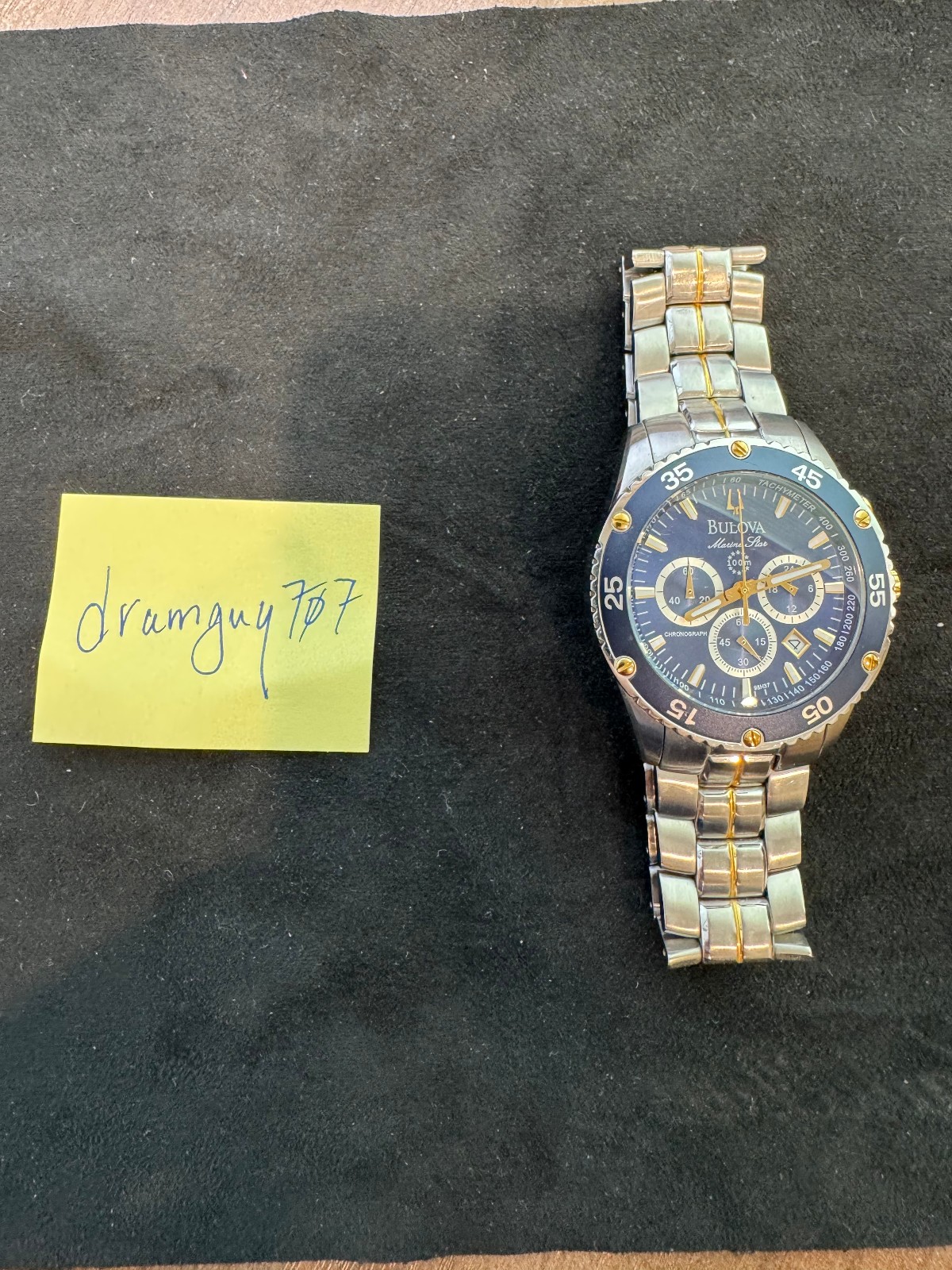 Bulova Marine Star 98H37 Two-Tone Blue Chronograph Watch – Men’s 42mm Quartz