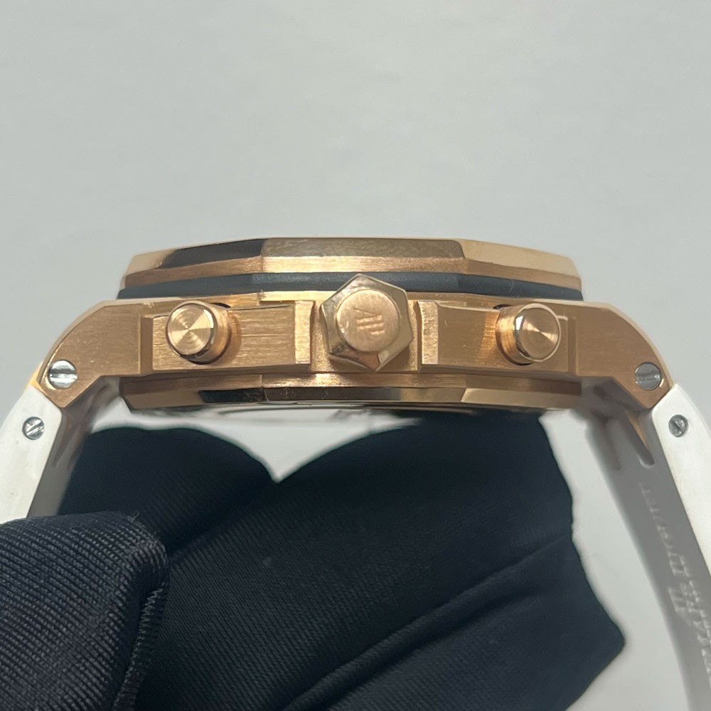 Audemars Piguet 26231OR.ZZ.D010CA.01 Rose Gold Lady Tapisserie 37mm Chrono Watch