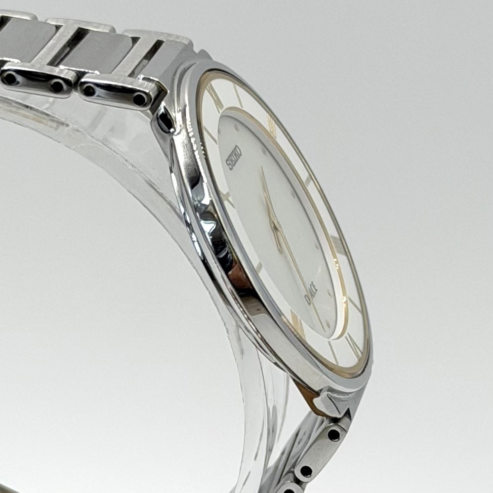 New battery operational SEIKO Dolce Roman Index Mother of Pearl Combo Quartz QZ