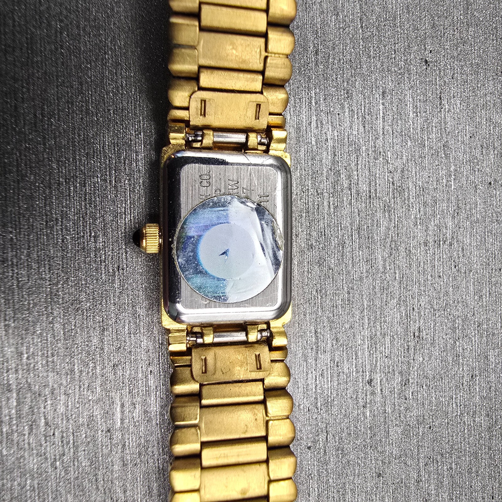 Citizen CQ Watch Women 13mm Black Dial Gold Tone Rectangle 2200-S11917 New Batt