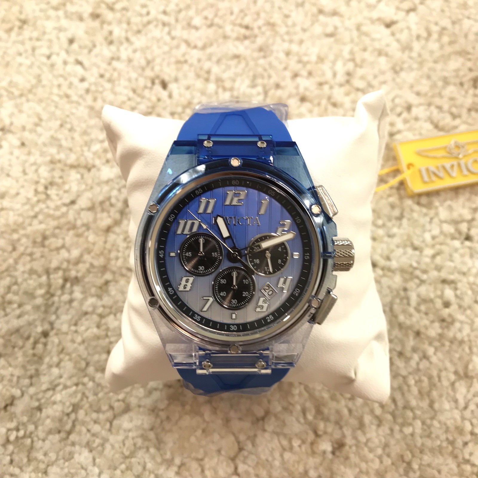 Invicta S1 Rally Prism Color Flip Mens Watch 44mm Blue and Clear Chrono 47350