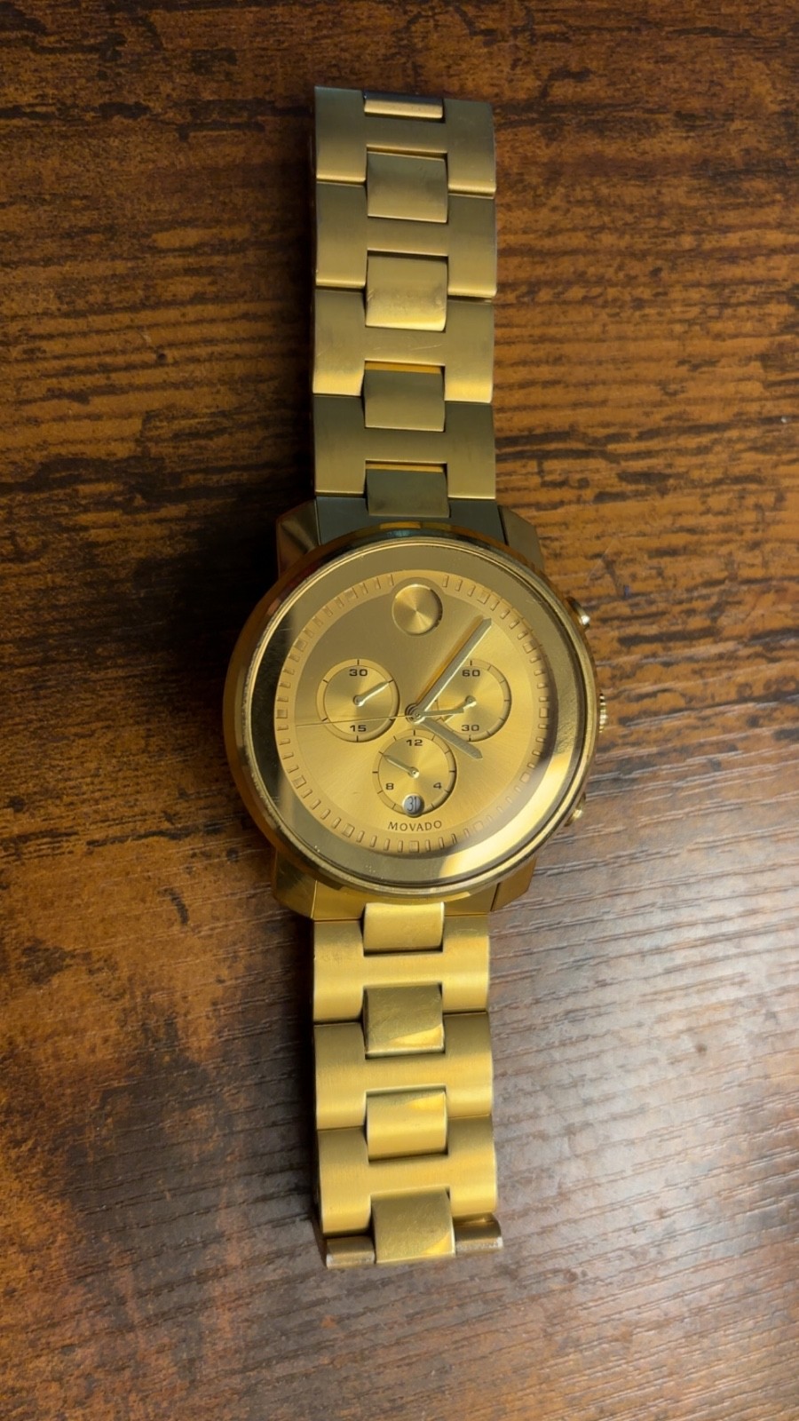 Movado Bold Chronograph Champagne Dial 44mm Quartz Watch MB.01.1.34.6156