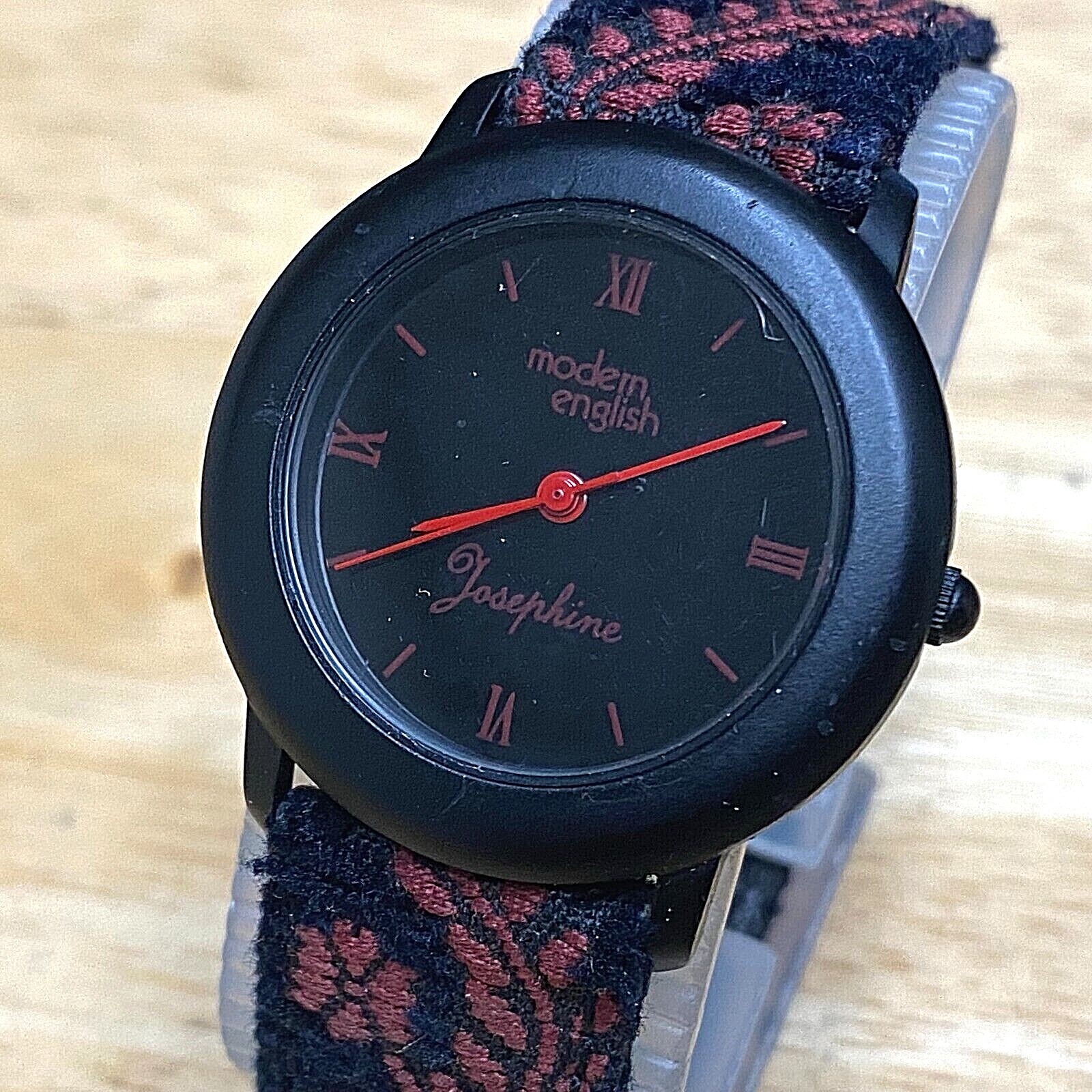 Vintage Modern English Josephin Unisex Black Roman Analog Quartz Watch~New Batte