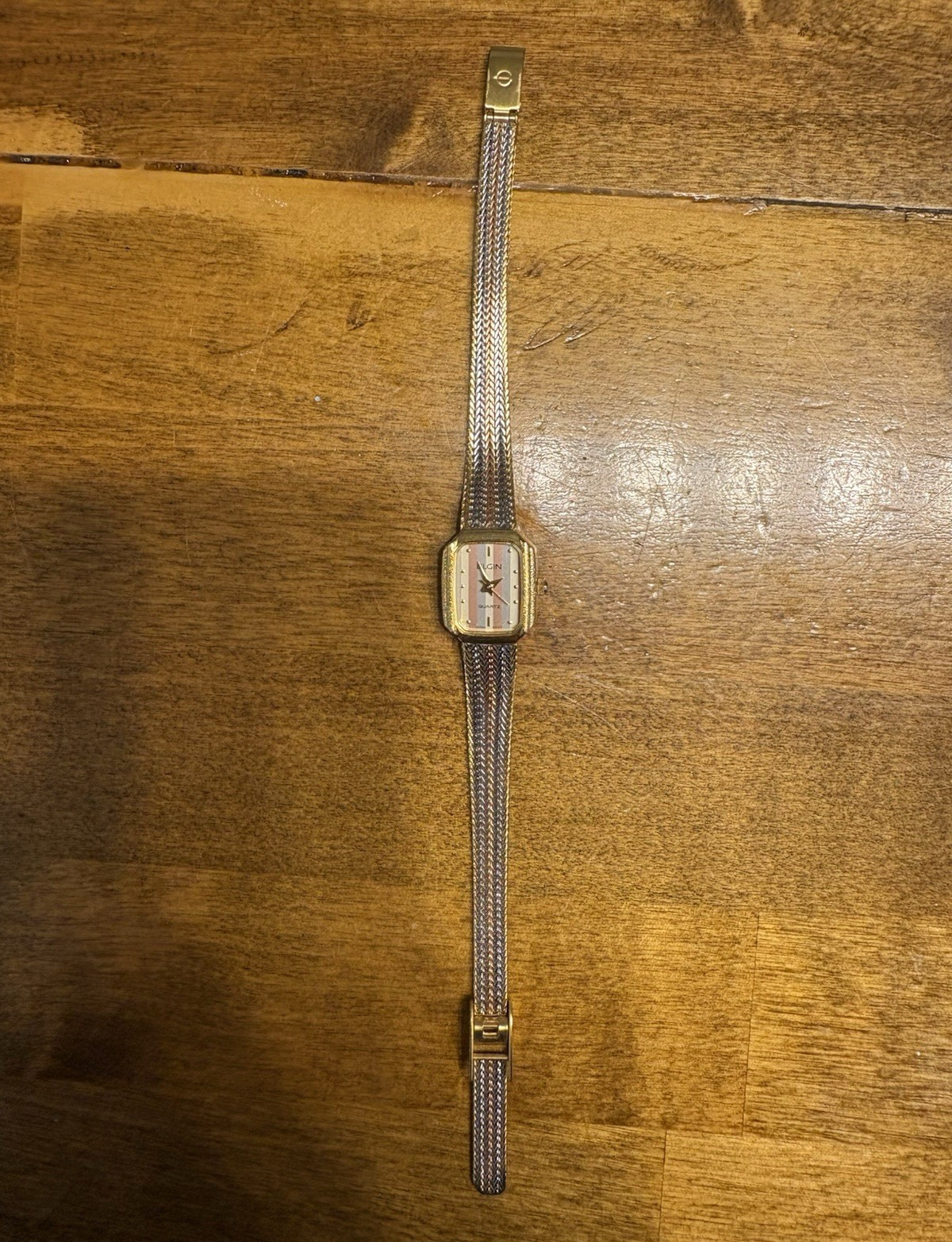 Elgin Women’s Rectangle Gold Tone Quartz Watch (Not working)