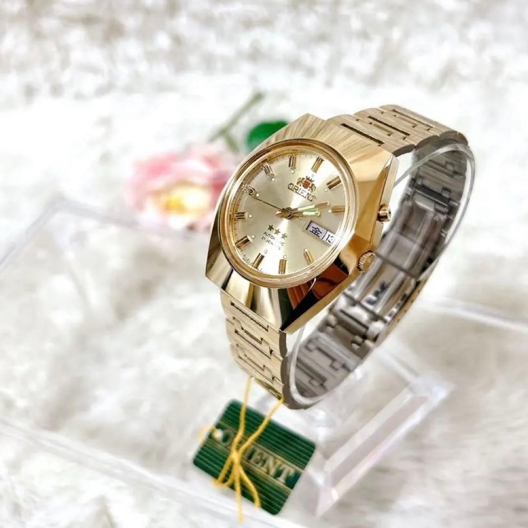 ORIENT 3 Star Automatic Wristwatch Gold 21 Jewels