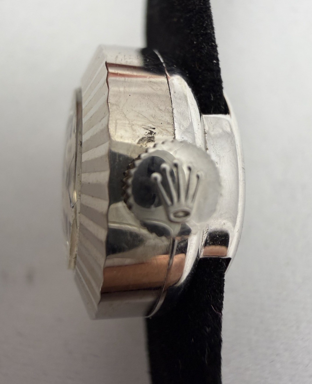 Tudor Chameleon White Gold 18k Gold Watch w ROLEX Crown